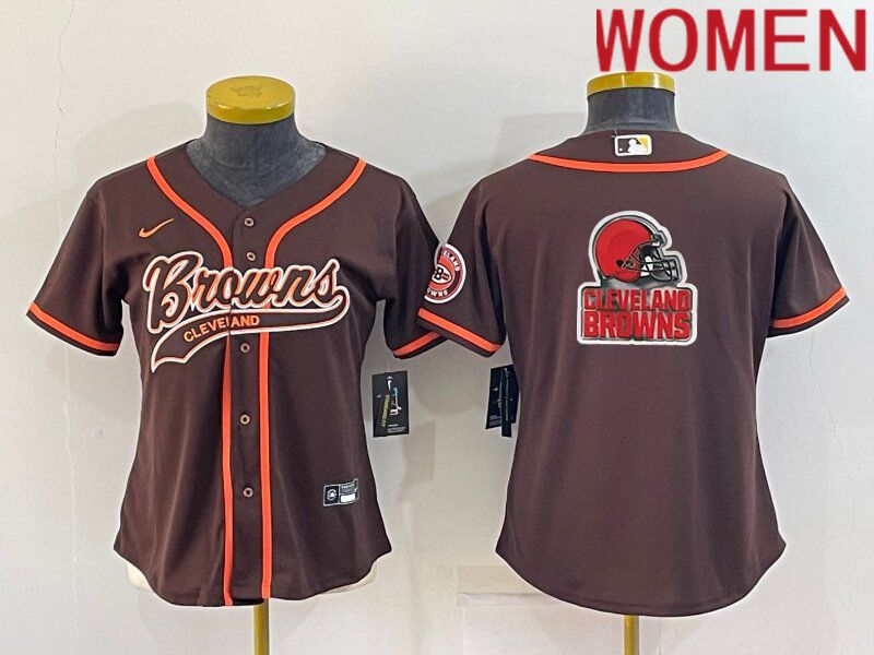 Women Cleveland Browns Blank brown 2022 Nike Co branded NFL Jersey->new orleans saints->NFL Jersey